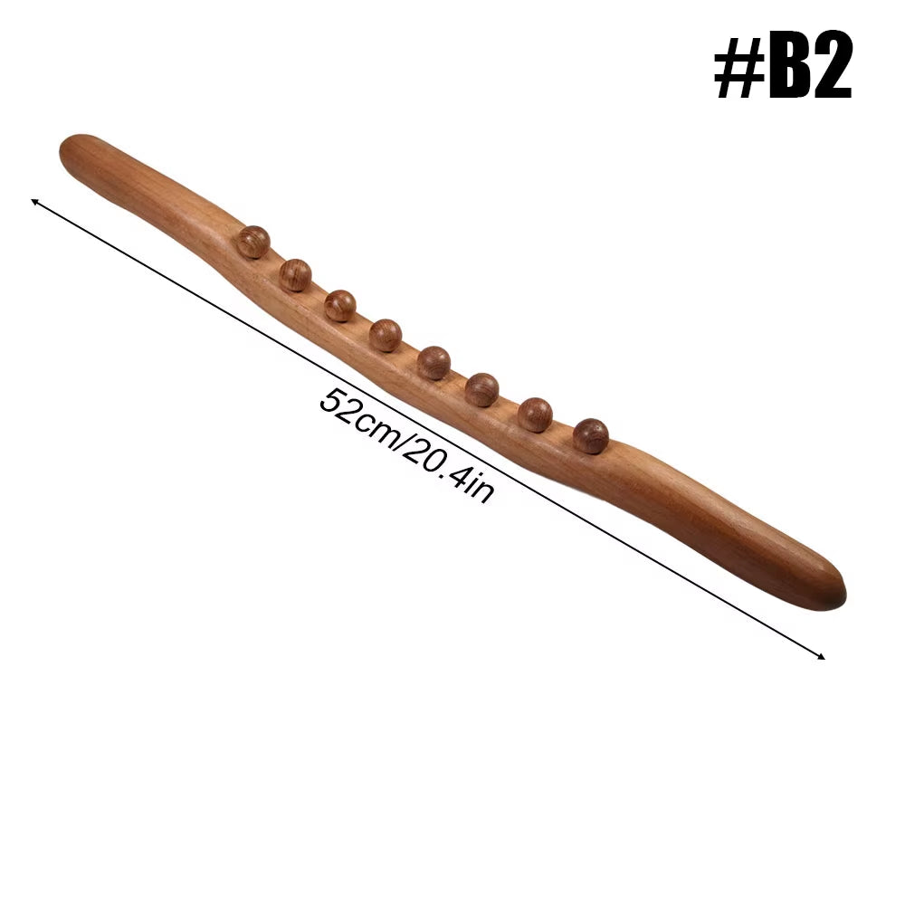 Wood Lymphatic Drainage Massager Handheld Massage Stick Lymphatic Drainage Tools for Neck Back Pain Relief Stomach Body Shaping